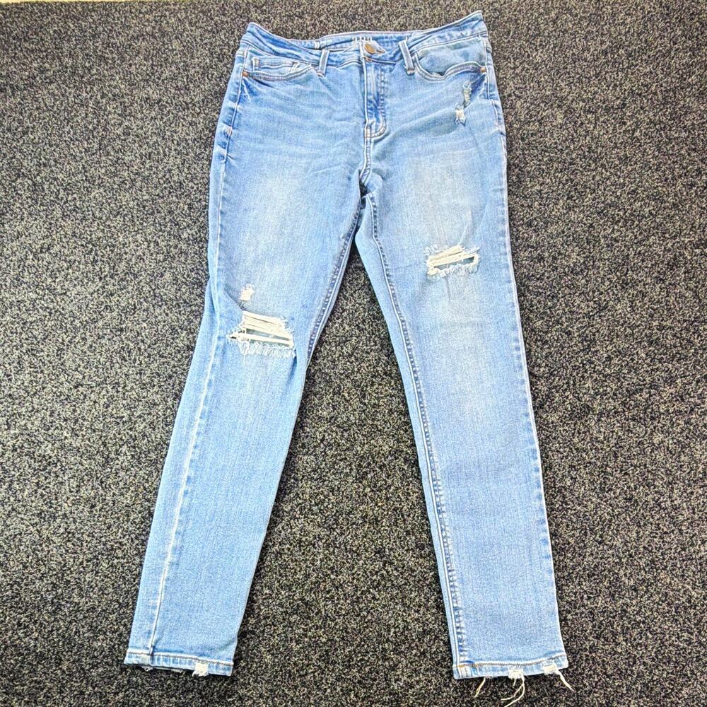 a.n.a Girls High Rise Jegging Blue Denim Jeans, Size 10, Button Closure